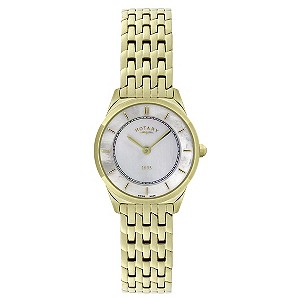 Rotary Ladies' Mother Of Pearl Gold-Plated Bracelet Watch