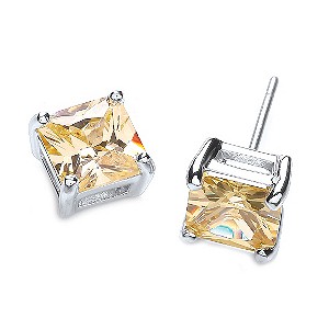 Buckley Canary Crystal Princess Stud Earrings