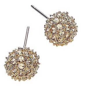Buckley Gold-Plated Crystal Snowball Stud Earrings