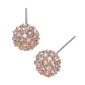 Buckley Rose Gold-Plated Crystal Snowball Stud Earrings
