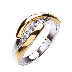 Buckley Two Colour Crystal Set Strand Ring