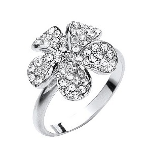 Buckley Crystal Pave Set Flower Ring