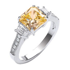 Buckley Canary Crystal Princess Cut Ring