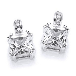 Buckley Princess Cut Crystal Drop Earrings