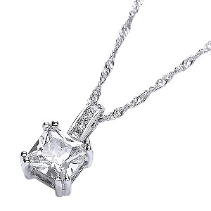 Buckley Princess Cut Crystal Drop Pendant