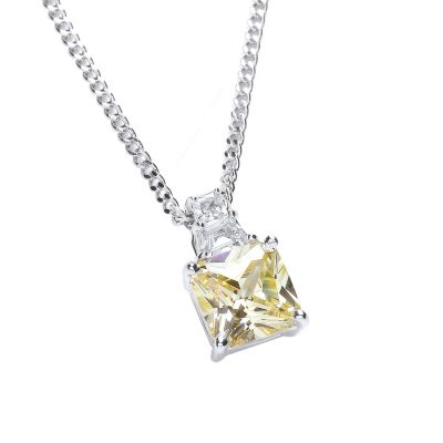Buckley Canary Crystal Princess Cut Pendant