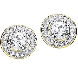 Buckley Round Crystal With Crystal Surround Stud Earrings