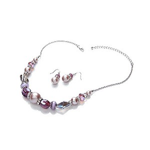 Buckley Violet Crystal Earrings & Pendant Set