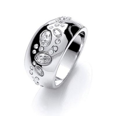Buckley Silver Plated Crystal Scatter Ring