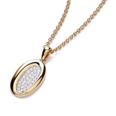 Buckley Gold-Plated Oval Crystal Set Pendant