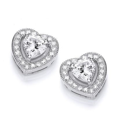 Buckley Rhodium-Plated Crystal Sweetheart Earrings
