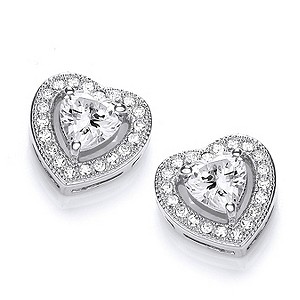 Buckley Rhodium-Plated Crystal Sweetheart Earrings