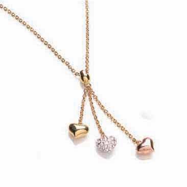 Buckley Three Colour Crystal Set Multi Strand Heart PendantBuckley Three Colour Crystal Set Multi St