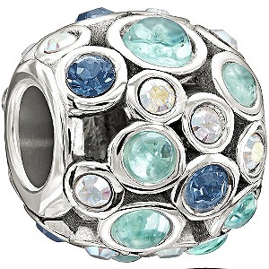 Chamilia Sterling Silver Blue Crystal Set Captivate Bead