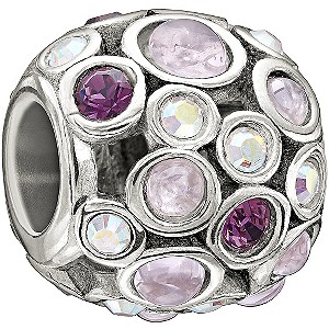 Chamilia Sterling Silver Purple Crystal Set Captivate Bead