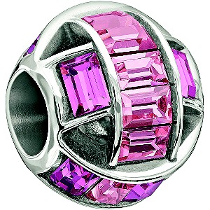 Chamilia Sterling Silver Pink Crystal Set Spellbound Bead