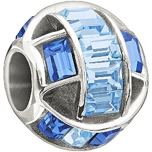 Chamilia Sterling Silver Blue Crystal Set Spellbound Bead