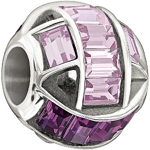 Chamilia Sterling Silver Purple Crystal Set Spellbound Bead