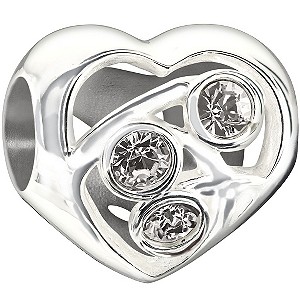 Chamilia Sterling Silver Crystal Set Blooming Love Bead