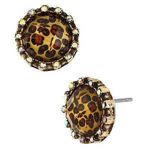 Betsey Johnson Leopard Print Stud Earrings