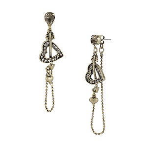 Betsey Johnson Arrow & Heart Drop Earrings