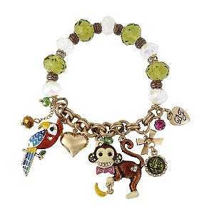 Betsey Johnson Gold Tone Monkey Charm Bracelet