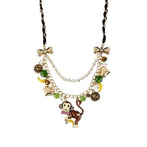 Betsey Johnson Monkey Charm Necklace