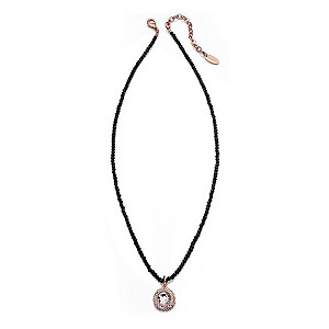 Fiorelli Rose Gold-Plated Black & Clear Crystal Pendant