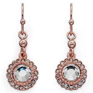 Fiorelli Rose Gold-Plated Crystal Set Drop Earrings