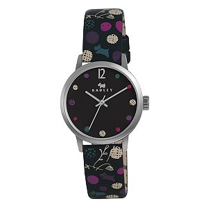 Radley Ladies' Stainless Steel Black Leather Strap Watch