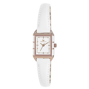Radley Ladies' Rose Gold-Plated White Leather Strap Watch