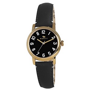 Radley Ladies' Gold-Plated Black Leather Strap Watch