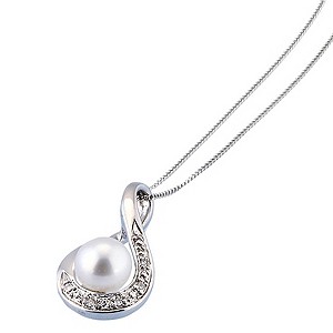 9ct White Gold Cultured Freshwater Pearl Pendant