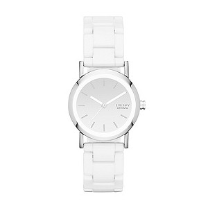 DKNY Ladies' Stainless Steel White Ceramic Bracelet Watch