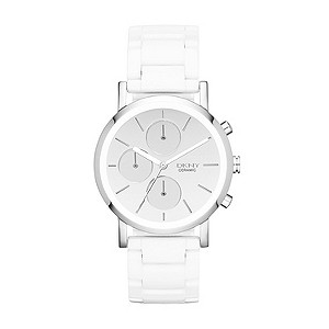 DKNY Ladies' Stainless Steel White Ceramic Bracelet Watch