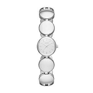 DKNY Ladies' Mini Silver Tone Round Bracelet Watch
