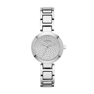 DKNY Ladies' Silver Tone Crystal Bracelet Watch