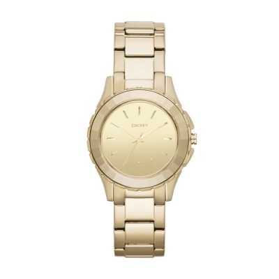 DKNY Ladies' Gold-Plated Bracelet Watch