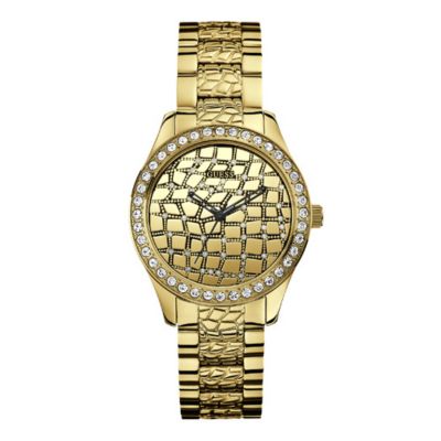 Guess Ladies' Gold Tone Stone Set Bracelet WatchGuess Ladies' Gold Tone Stone Set Bracelet Watch