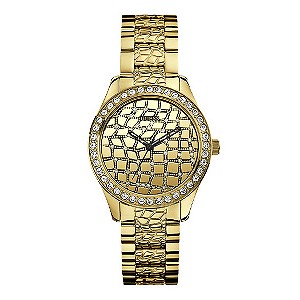 Guess Ladies' Gold Tone Stone Set Bracelet WatchGuess Ladies' Gold Tone Stone Set Bracelet Watch