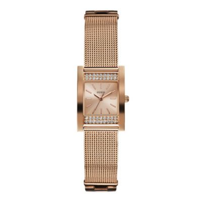 Guess Ladies' Rose Gold Tone Mesh Bracelet Watch