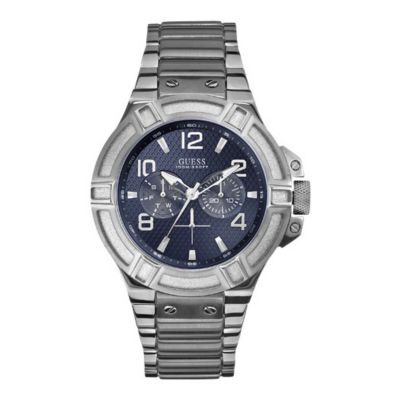 Guess Men's Blue Dial Stainless Steel Bracelet Watch