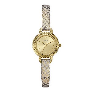 Guess Ladies' Gold Tone Snakeskin Effect Strap Watch