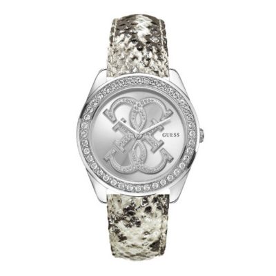 Guess Ladies' Stone Set Snakeskin Effect Strap Watch