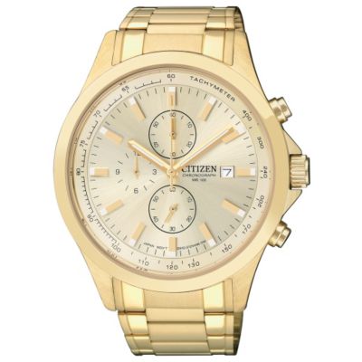 Citizen Men's Chronograph Gold-Plated Bracelet Watch