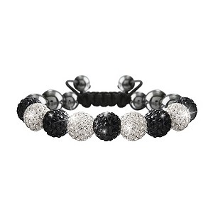Crystalla Black & Silver Crystal Bead Bracelet