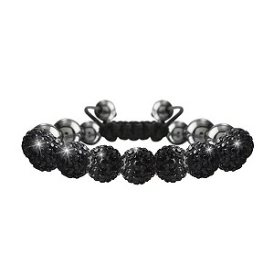 Crystalla Black Crystal Bead Bracelet