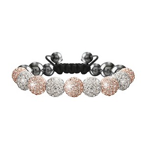 Crystalla Rose & Clear Crystal Bead Bracelet