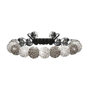 Crystalla Grey & Clear Crystal Bead Bracelet