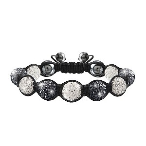 Crystalla Black & Grey Crystal Bead Bracelet